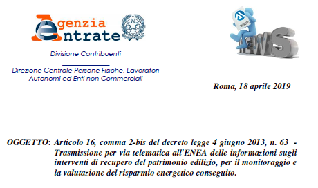 Mancato invio comunicazione ENEA 2018