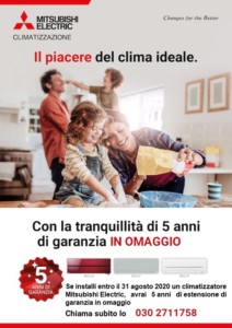 Garanzia 5 anni climatizzatore LN MITUSBISHI ELECTRIC