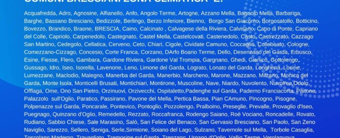 COMUNI ZONA CLIMATICA E BRESCIA