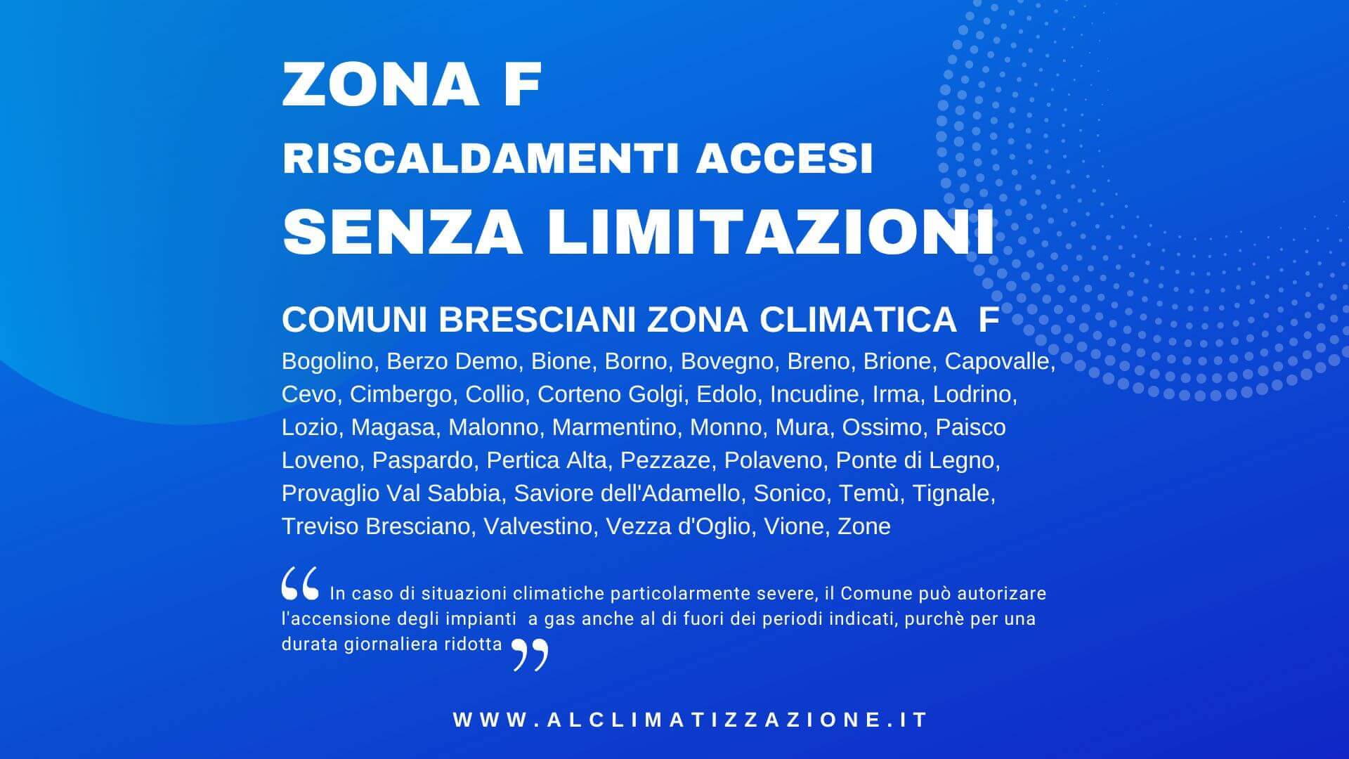 COMUNI ZONA CLIMATICA F BRESCIA